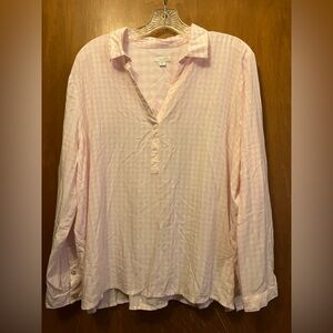 J. Jill Light Pink Plaid Casual Shirt Size XL